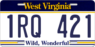 WV license plate 1RQ421