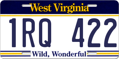 WV license plate 1RQ422