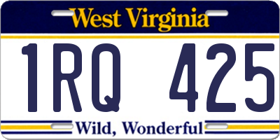WV license plate 1RQ425