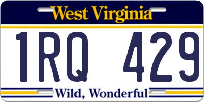 WV license plate 1RQ429
