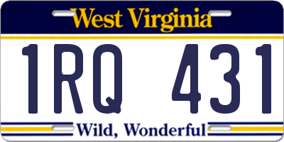 WV license plate 1RQ431