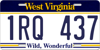 WV license plate 1RQ437