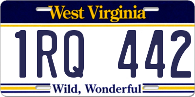 WV license plate 1RQ442