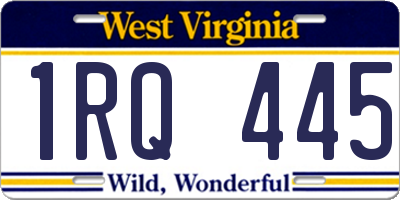 WV license plate 1RQ445