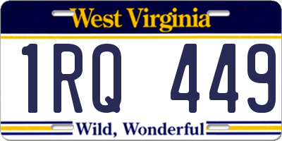 WV license plate 1RQ449