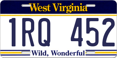 WV license plate 1RQ452
