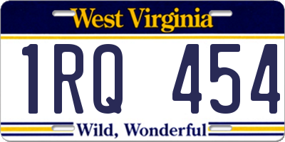 WV license plate 1RQ454