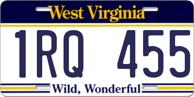 WV license plate 1RQ455