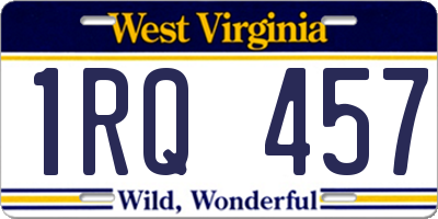 WV license plate 1RQ457