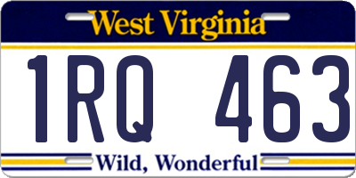 WV license plate 1RQ463