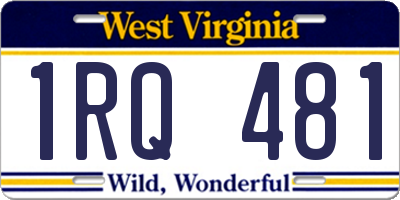 WV license plate 1RQ481