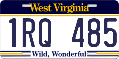 WV license plate 1RQ485