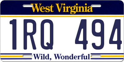 WV license plate 1RQ494