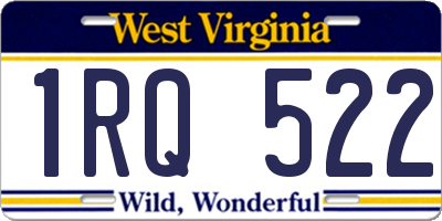 WV license plate 1RQ522