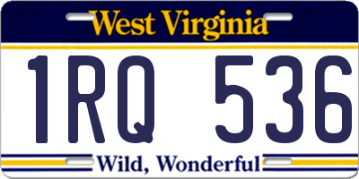 WV license plate 1RQ536