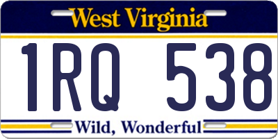 WV license plate 1RQ538