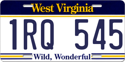 WV license plate 1RQ545