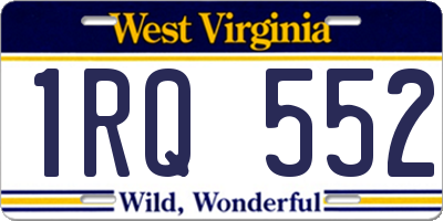 WV license plate 1RQ552