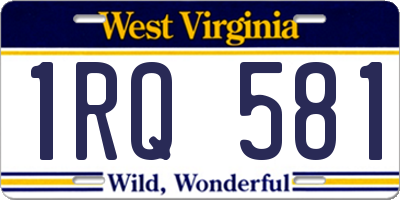 WV license plate 1RQ581