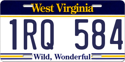 WV license plate 1RQ584