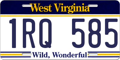WV license plate 1RQ585