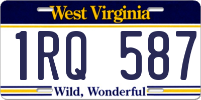 WV license plate 1RQ587