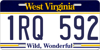 WV license plate 1RQ592