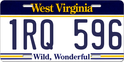 WV license plate 1RQ596