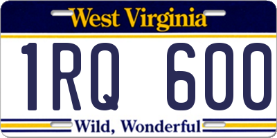 WV license plate 1RQ600