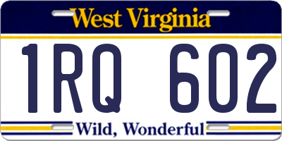 WV license plate 1RQ602