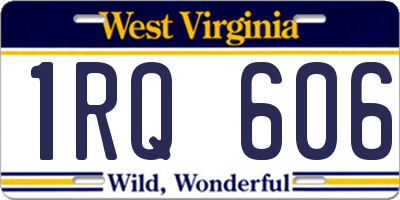 WV license plate 1RQ606