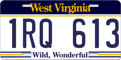 WV license plate 1RQ613