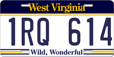 WV license plate 1RQ614