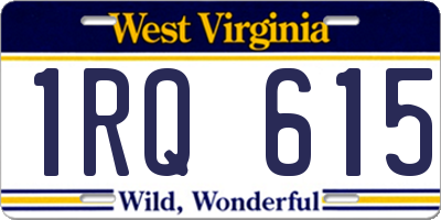 WV license plate 1RQ615