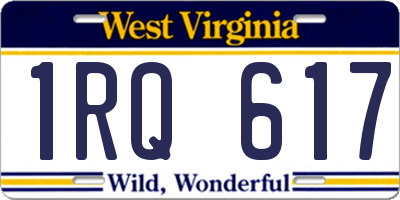 WV license plate 1RQ617