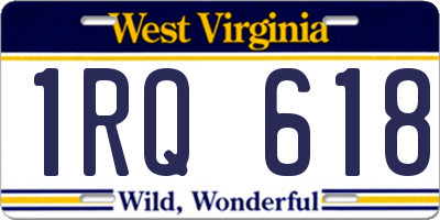 WV license plate 1RQ618
