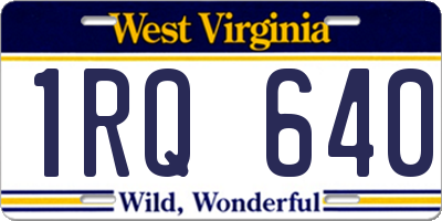 WV license plate 1RQ640