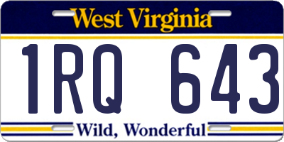 WV license plate 1RQ643