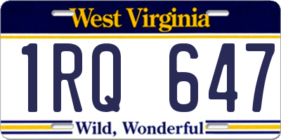WV license plate 1RQ647