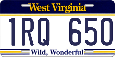 WV license plate 1RQ650