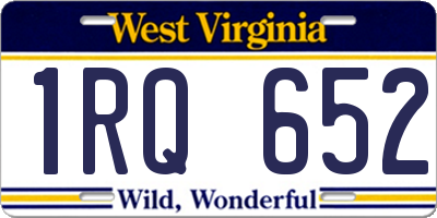 WV license plate 1RQ652