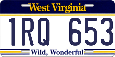 WV license plate 1RQ653