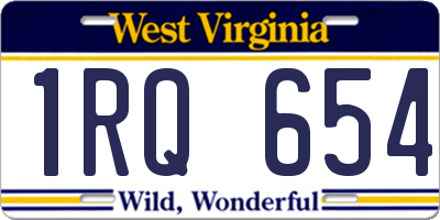 WV license plate 1RQ654