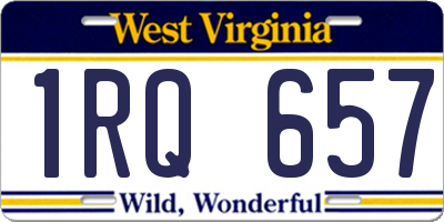 WV license plate 1RQ657