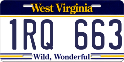 WV license plate 1RQ663