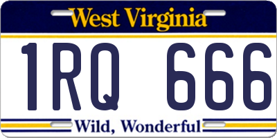 WV license plate 1RQ666