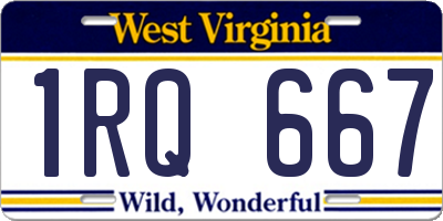 WV license plate 1RQ667