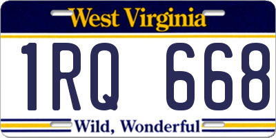 WV license plate 1RQ668