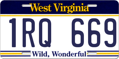 WV license plate 1RQ669