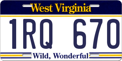 WV license plate 1RQ670